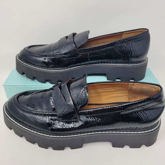 Franco Sarto Black Platform Loafers - Picture 1 of 9